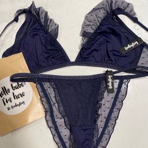 NWT Sexy blue bra/bralette panty set BootayBag M